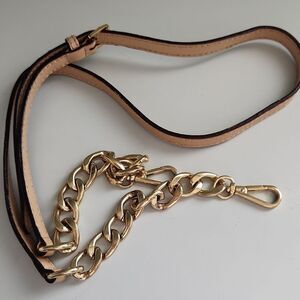 Michael Kors Gold Chain Tan Leather Strap